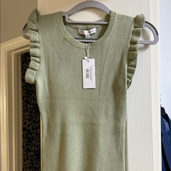 Dusty Sage Ruffle Sleeve Top - Picture 1 of 2